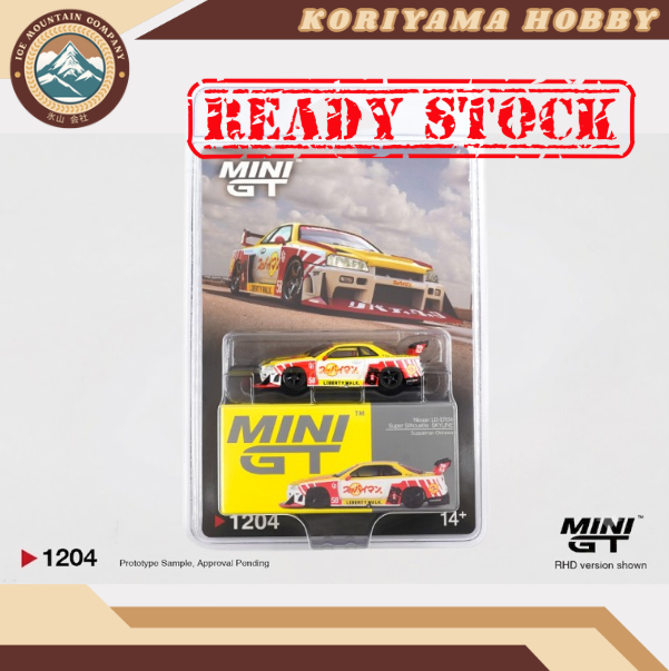 Mini GT 1204 Nissan LB-ER34 Super Silhouette  SKYLINE Suppaiman Okinawa Box / Blister packaging MiniGT