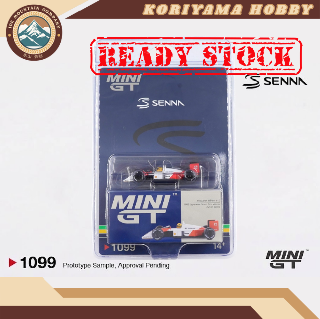 Mini GT 1099 McLaren MP4/4 #12 Ayrton Senna 1988 Japanese Grand Prix Winner Box / Blister Packaging MIniGT