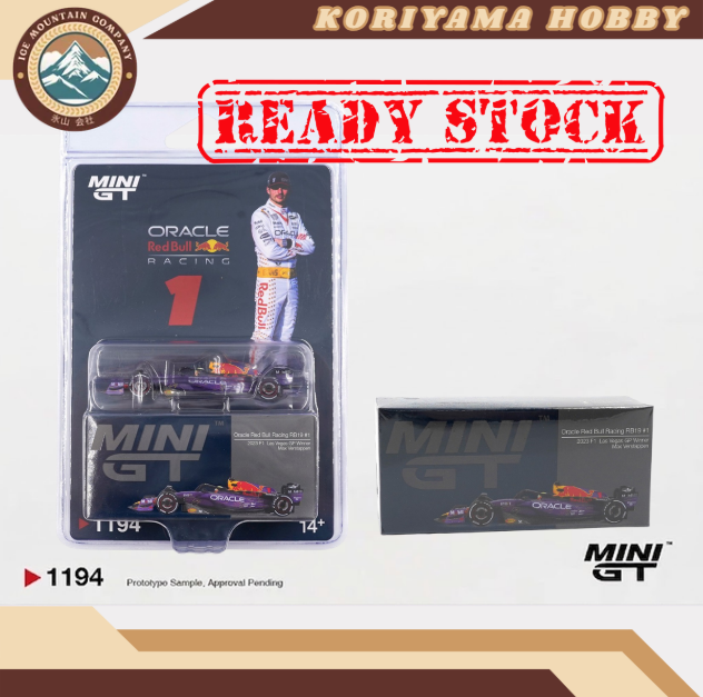 Mini GT 1194 Oracle Red Bull Racing RB19 #1 Max Verstappen 2023 F1 2023 Las Vegas GP Winner Box / Blister Packaging MiniGT