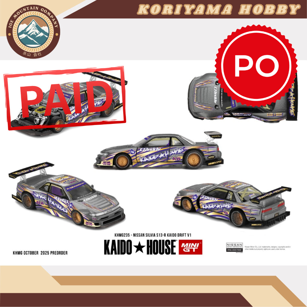 Mini GT Kaido House 235 Nissan Silvia S13-R KAIDO DRIFT V1 MiniGT
