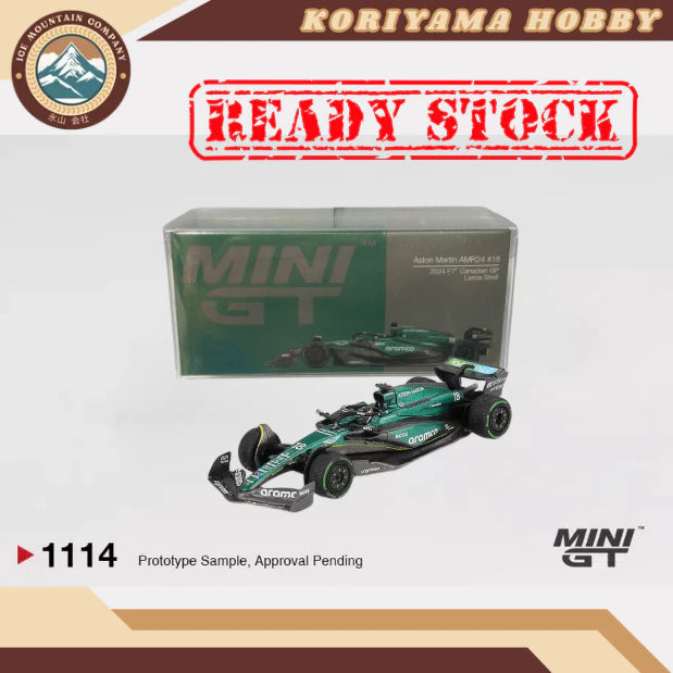 Mini GT 1114 Aston Martin AMR24 #18 Lance Stroll 2024 F1 2024 Canadian GP MiniGT