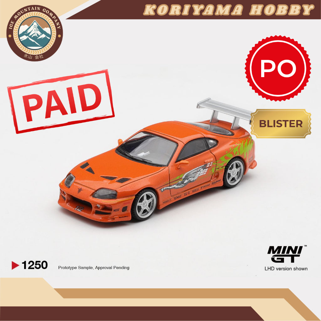 Mini GT 1250 "Toyota Supra BOMEX" "The Fast and the Furious" Brian O'Conner / Blister Packaging MiniGT